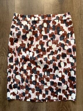 J.Crew abstract pattern pencil skirt NWOT Size 0